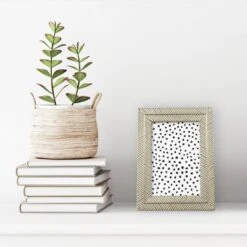 4" X 6" Herringbone Tabletop Frame Gold/White - Threshold™: Modern Style, Easel Back, Glass -Threshold GUEST 613a8f14 47e9 4cfa 8dfb 8f2d67edb997