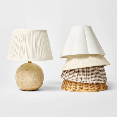 Round Faux Wood Lamp Base Brown - Threshold™ Designed With Studio McGee 7 Round Faux Wood Lamp Base Brown - Threshold™ Designed With Studio McGee - Image 5