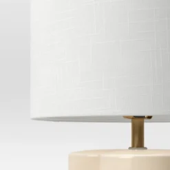 17"x10.25" Modern Clover Table Lamp Cream - Threshold™: Ceramic Base, Linen Shade, UL Listed, No Assembly Required -Threshold GUEST 650b246e bf36 4f31 ab6a e82a3e55a402