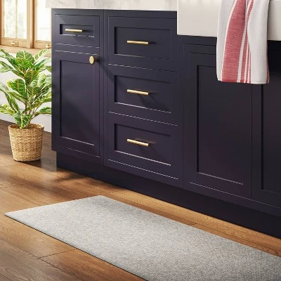 1'8"x5' Rectangle Indoor Floor Mat Gray - Threshold™: Basket Weave, Kitchen Floor Mat, PVC Backing, Flat Pile 3 1'8"x5' Rectangle Indoor Floor Mat Gray - Threshold™: Basket Weave, Kitchen Floor Mat, PVC Backing, Flat Pile