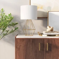 Large Geo Table Lamp Brass - Threshold™ -Threshold GUEST 68a393da d17d 4d9f a1ce a578bff1f53f