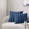 2pk Square Cotton Woven Stripe Throw Pillows Navy/Ivory - Threshold™ -Threshold GUEST 68c58247 442a 46ca a964 73f9b66615a1