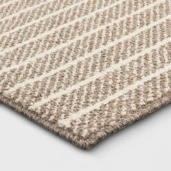 2'x3' Washable Striped Accent Rug Heathered Gray/Brown Almond - Threshold™ -Threshold GUEST 6a647f40 695b 4070 8d25 590442e50725
