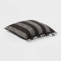 Square Modern Woven Stripe Decorative Throw Pillow Black - Threshold™ -Threshold GUEST 6eddd9cd 7b9c 45d6 8663 56fee508f3eb