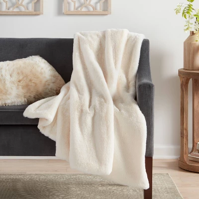 Faux Rabbit Fur Throw Blanket - Threshold™ 3 Faux Rabbit Fur Throw Blanket - Threshold™