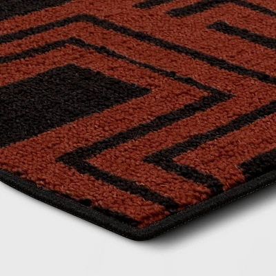Geometric Area Rug Orange/Black - Threshold™ 4 Geometric Area Rug Orange/Black - Threshold™ - Image 2