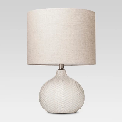 Textured Ceramic Accent Lamp Cream - Threshold™: Herringbone Pattern, No Bulb Included, UL Listed 3 Textured Ceramic Accent Lamp Cream - Threshold™: Herringbone Pattern, No Bulb Included, UL Listed
