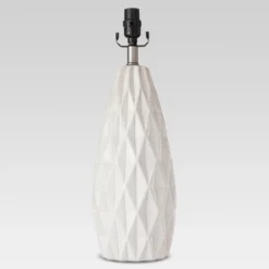Faceted Ceramic Large Lamp Base White - Threshold 9 Faceted Ceramic Large Lamp Base White - Threshold -Threshold GUEST 7b2627e8 f8a0 414b 98d0 40d1edd56162
