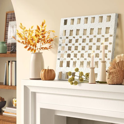 30" X 22" Metal And Paper Pulp Geometric Wall Sculpture Off-White - Threshold™ 3 30" X 22" Metal And Paper Pulp Geometric Wall Sculpture Off-White - Threshold™