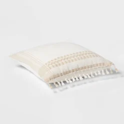 Square Woven Pattern Tassel Decorative Throw Pillow - Threshold™ -Threshold GUEST 8261ea7b 2548 4e52 b6e2 7c17726c74b2