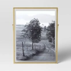 9" X 11" Float To 8" X 10" Linear Metal Easel Single Image Frame Brass - Threshold™ 6 9" X 11" Float To 8" X 10" Linear Metal Easel Single Image Frame Brass - Threshold™ -Threshold GUEST 8354d4de 129f 4921 a25f 39b80092cda9