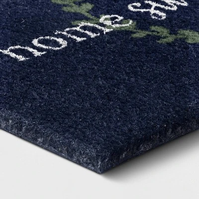 1'6"x2'6" Home Sweet Home Doormat Navy - Threshold™ 4 1'6"x2'6" Home Sweet Home Doormat Navy - Threshold™ - Image 2