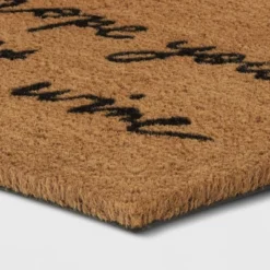 1'6"x2'6" Hope You Brought Wine Coir Doormat Tan/Black - Threshold™
