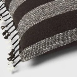 Square Modern Woven Stripe Decorative Throw Pillow Black - Threshold™ -Threshold GUEST 85268802 af57 4730 994d 7f539fe3a016