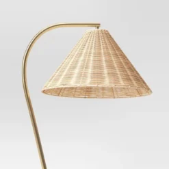 Gooseneck Floor Lamp With Natural Shade Brass - Threshold™: Adjustable, Rattan Shade, ETL Listed, Metal Base 7 Gooseneck Floor Lamp With Natural Shade Brass - Threshold™: Adjustable, Rattan Shade, ETL Listed, Metal Base -Threshold GUEST 88390ce5 6f99 4759 8590 a08074c6f149