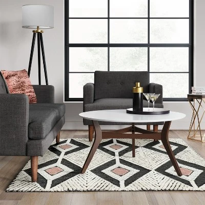 5'x7' Diamond Tufted Area Rug Off White - Threshold™ 4 5'x7' Diamond Tufted Area Rug Off White - Threshold™ - Image 2