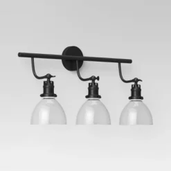 3-Light Industrial Glass Chandelier Matte Black - Threshold™ -Threshold GUEST 8b477e9e 13f3 4457 9408 199e4130df5e