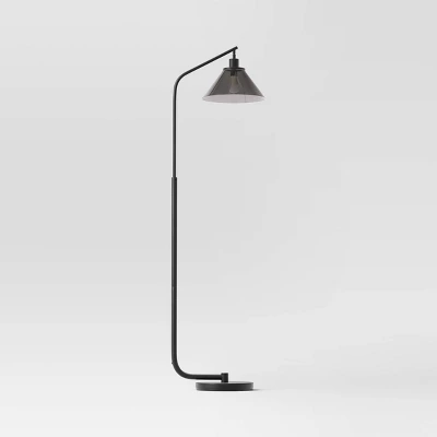 Smoked Glass Floor Lamp Black - Threshold™ 3 Smoked Glass Floor Lamp Black - Threshold™
