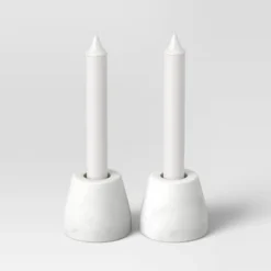 Set Of 2 Marble Taper Holders White - Threshold™ 5 Set Of 2 Marble Taper Holders White - Threshold™ -Threshold GUEST 8f3b73bd 014a 4560 bb27 16439b034b78