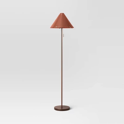 Floor Lamp With Leather Shade Brown - Threshold™ 3 Floor Lamp With Leather Shade Brown - Threshold™