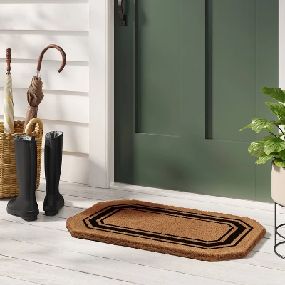 1'6"x2'6" Octagon Frame Coir Doormat Black - Threshold™ Designed With Studio McGee™ 3 1'6"x2'6" Octagon Frame Coir Doormat Black - Threshold™ Designed With Studio McGee™