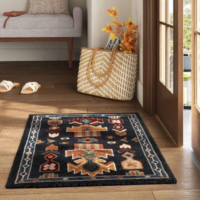 2'x3' Global Wool Accent Rug Blue - Threshold™ 3 2'x3' Global Wool Accent Rug Blue - Threshold™