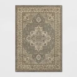 Medallion Jewel Boarder Persian Rug Cream/Gray - Threshold -Threshold GUEST 9c6255e0 5b41 4a38 97f4 48ea4bed8943