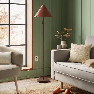 Floor Lamp With Leather Shade Brown - Threshold™ 4 Floor Lamp With Leather Shade Brown - Threshold™ - Image 2