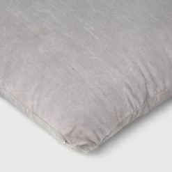 Washed Cotton Velvet Square Throw Pillow Gray - Threshold™: Indoor Use, Hidden Zipper, 18x18" -Threshold GUEST 9eb28dbf 4f22 43b0 a70d 661f14229d7a