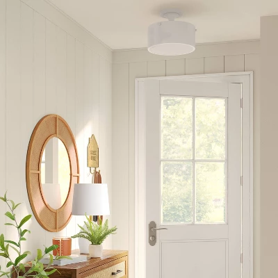 Metal Semi Flush Mount White - Threshold™ 3 Metal Semi Flush Mount White - Threshold™