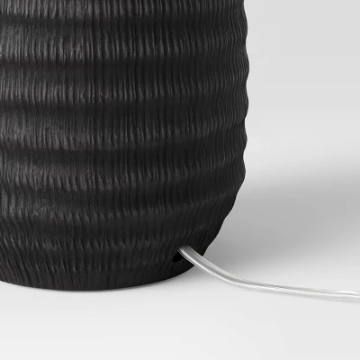 12.25"x5.25" Small Textured Ceramic Lamp Base Black - Threshold™: Chic Raised Design, ETL Listed 5 12.25"x5.25" Small Textured Ceramic Lamp Base Black - Threshold™: Chic Raised Design, ETL Listed - Image 3