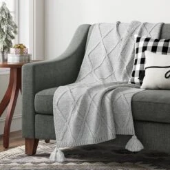 Chunky Diamond Knit Throw Blanket - Threshold™