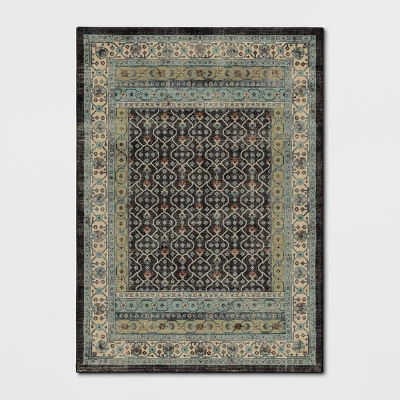 Distressed Geometric Tufted Area Rug Green - Threshold™ 6 Distressed Geometric Tufted Area Rug Green - Threshold™ - Image 4