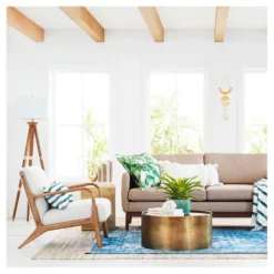 60"x16" Tripod Floor Lamp Oak Tone Wooden Finish - Threshold™: Elegant Standing Lighting, 3-Way Switch, UL Listed -Threshold GUEST b186c1da ecf2 4f12 8b8d 1b1894f1a5c5 1