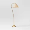 Gooseneck Floor Lamp With Natural Shade Brass - Threshold™: Adjustable, Rattan Shade, ETL Listed, Metal Base -Threshold GUEST b1fa38ad 81d6 4be4 bf88 c44b8076131e