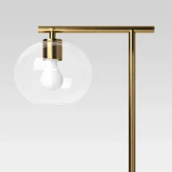 Brass Floor Lamp With Glass Shade - Threshold™: Modern Standing Light, ETL Listed, Metal Body -Threshold GUEST b20a9257 830a 4577 9d91 7edf2e209db0