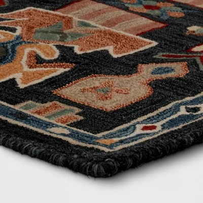 2'x3' Global Wool Accent Rug Blue - Threshold™ 4 2'x3' Global Wool Accent Rug Blue - Threshold™ - Image 2
