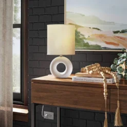 Abstract Ceramic Mini Table Lamp White - Threshold™ -Threshold GUEST b32fcaea 03e9 402d 9021 59d5ad705d73