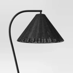 Arc Neck Floor Lamp With Natural Shade Black (Includes LED Light Bulb) - Threshold™ 7 Arc Neck Floor Lamp With Natural Shade Black (Includes LED Light Bulb) - Threshold™ -Threshold GUEST b3359c3b 1bca 48a3 a12e 66ee18b8cf18