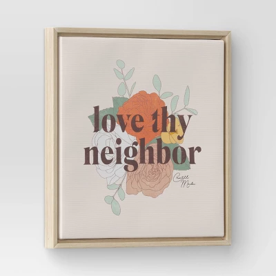 12" X 12" Love The Neighbor By Chantell Marlow Framed Wall Canvas - Threshold™ 4 12" X 12" Love The Neighbor By Chantell Marlow Framed Wall Canvas - Threshold™ - Image 2
