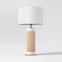 Ceramic Table Lamp With Natural Wrap White - Threshold™ 11 Ceramic Table Lamp With Natural Wrap White - Threshold™ -Threshold GUEST b631c81c 33d1 4715 9813 066da6c38938