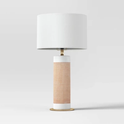 Ceramic Table Lamp With Natural Wrap White - Threshold™ 7 Ceramic Table Lamp With Natural Wrap White - Threshold™ - Image 5