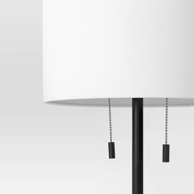 Reeded Metal Stick Lamp With Dual Socket Black (Includes LED Light Bulb) - Threshold™ 5 Reeded Metal Stick Lamp With Dual Socket Black (Includes LED Light Bulb) - Threshold™ - Image 3