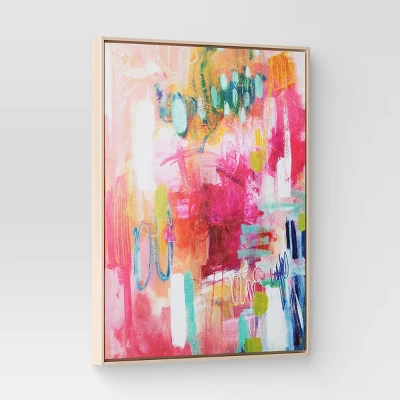 24" X 30" Colorful Collage By Amira Rahim Framed Wall Canvas - Threshold™: Modern Abstract Digital Art, Polystyrene Frame 4 24" X 30" Colorful Collage By Amira Rahim Framed Wall Canvas - Threshold™: Modern Abstract Digital Art, Polystyrene Frame - Image 2