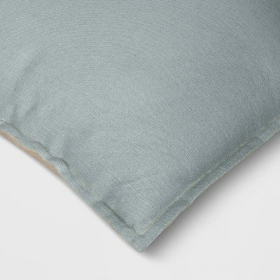 Square Linen Reversible Throw Pillow With Flange And Contrast Neutral/Green - Threshold™ 6 Square Linen Reversible Throw Pillow With Flange And Contrast Neutral/Green - Threshold™ - Image 4