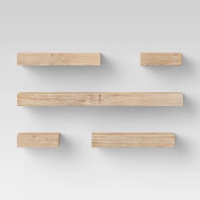 Set Of 5 Wall Shelf Natural - Project 62™ 4 Set Of 5 Wall Shelf Natural - Project 62™ - Image 2