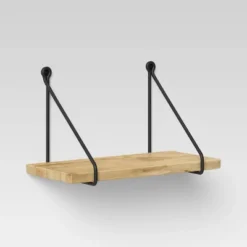 Wood Wall Shelf With Hanging Wire Natural/Black - Threshold™ 9 Wood Wall Shelf With Hanging Wire Natural/Black - Threshold™ -Threshold GUEST bb26f91a 6bd6 4d71 8b2b f837867b48f4