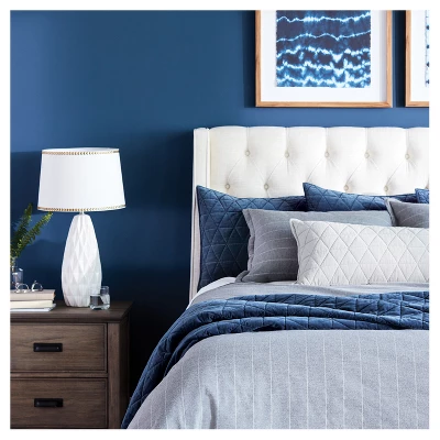 Faceted Ceramic Large Lamp Base White - Threshold 3 Faceted Ceramic Large Lamp Base White - Threshold