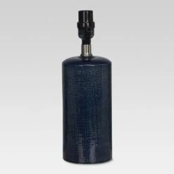 Linen Textured Ceramic Small Lamp Base Dark Blue - Threshold 7 Linen Textured Ceramic Small Lamp Base Dark Blue - Threshold -Threshold GUEST c591dfee 0c26 4677 89dd 2cf9def3bed0