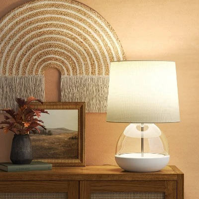 Glass Mixed Material Table Lamp Gray (Includes LED Light Bulb) - Threshold™ 4 Glass Mixed Material Table Lamp Gray (Includes LED Light Bulb) - Threshold™ - Image 2
